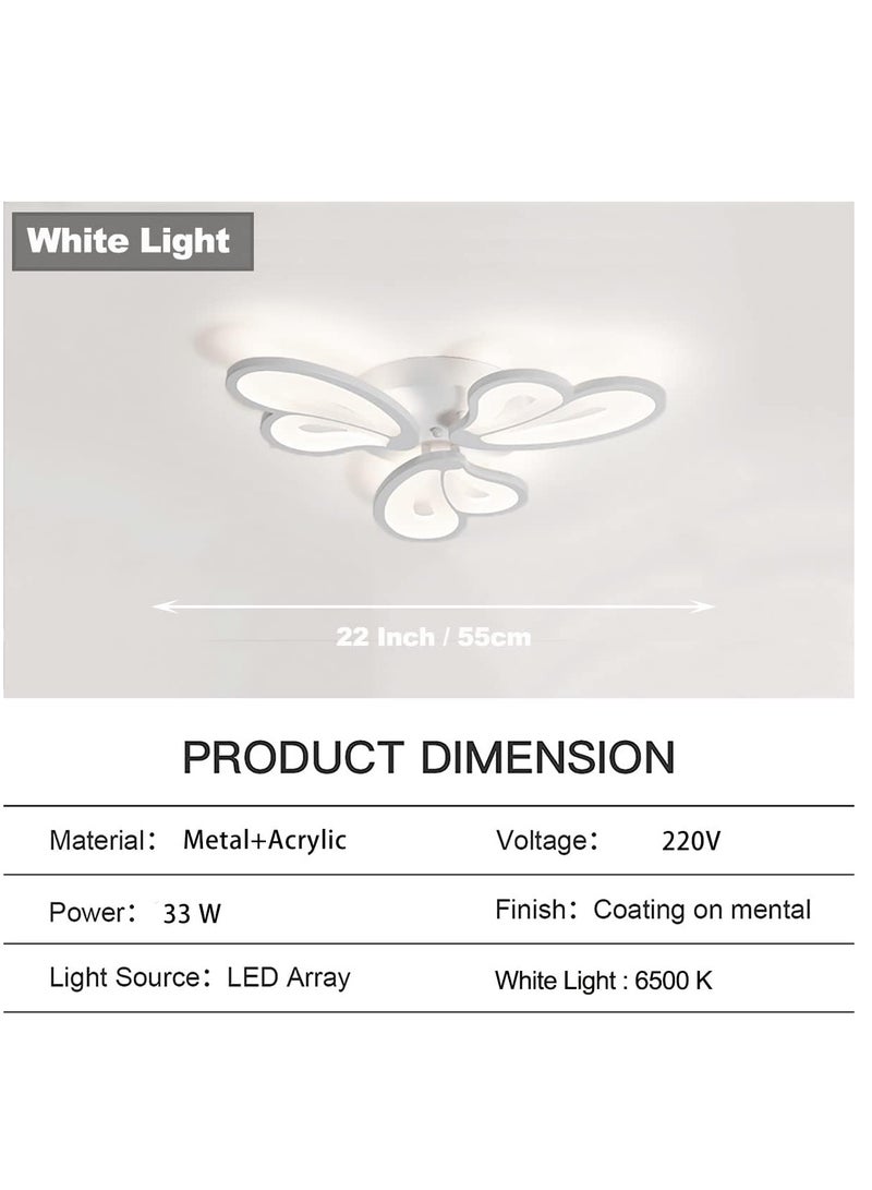 Modern Dimmable LED Ceiling Light Acrylic Petals Ceiling Chandelier Lighting Fixture with Remote Control for Living Room Bedroom Dining Room