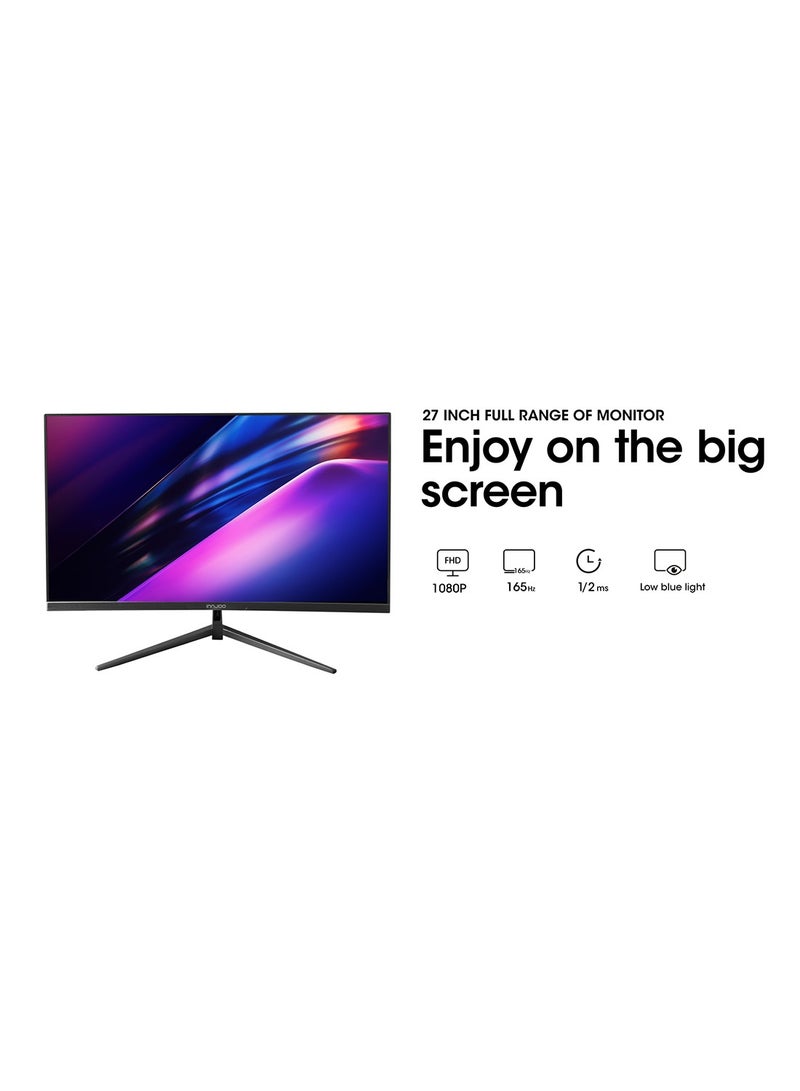 27 inch FHD (1080P) T271 Gaming Monitor IPS with Refresh Rate 165Hz  0.5 ms Response Time Black
