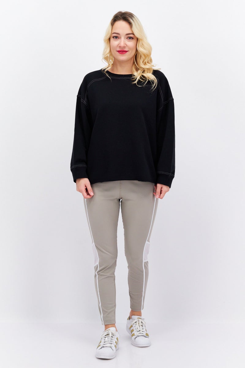 Women Sportswear Fit Long Sleeve Outdoor Sweatshirts, Black