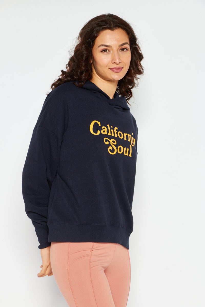 Women Sportswear Fit Long Sleeve Training Sweatshirt, Navy Blue