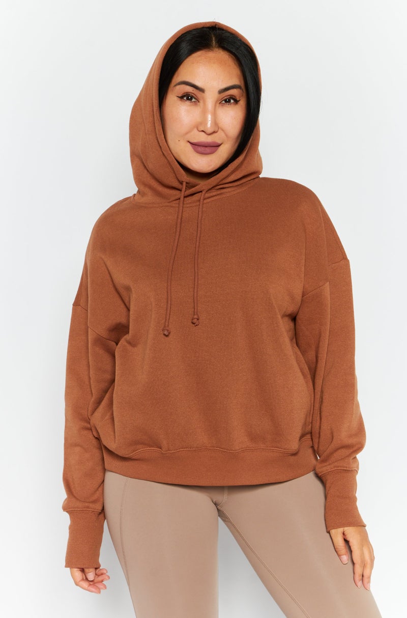 Women Sportswear Fit Long Sleeve Training  Sweatshirt, Tan