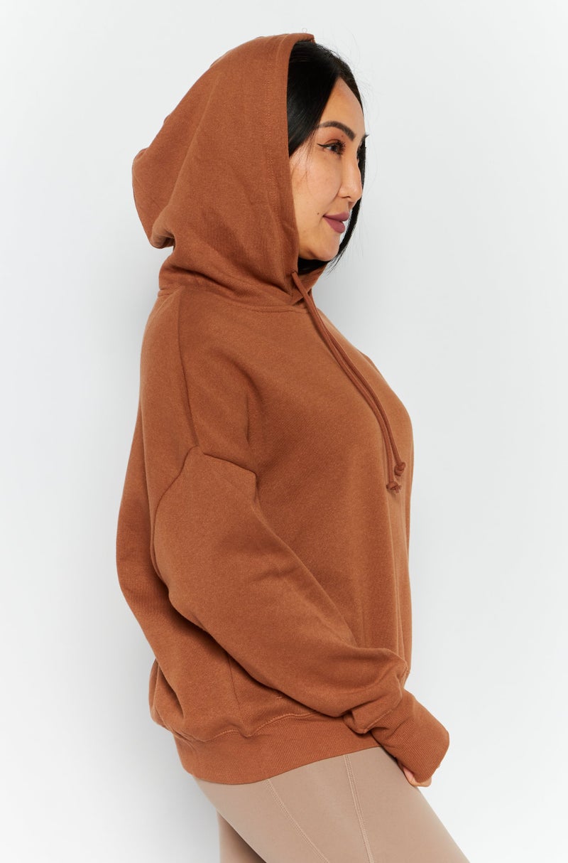 Women Sportswear Fit Long Sleeve Training  Sweatshirt, Tan