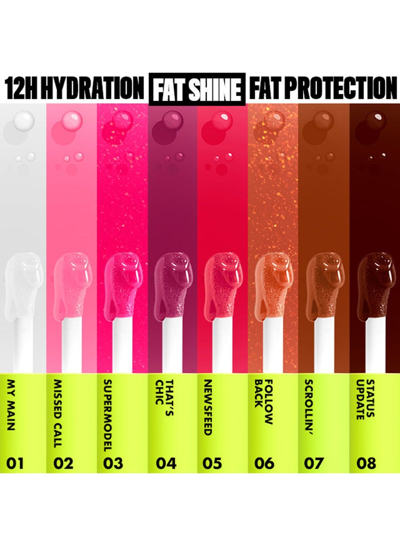 Fat Oil Lip Drip Moisturizing Shiny Vegan Tinted Lip Gloss Non-Sticky Finish 12H Hydration - Newsfeed