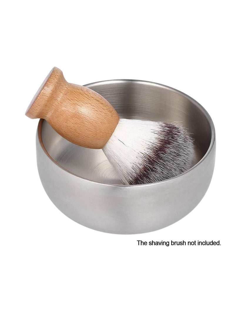 Shaving Brush Bowl Mens Anti Skid Metal Durable Stainless Steel Shave Cream Soap Bowl Shaving Mug Male Face Cleaning Soap Bowl Easy to Clean