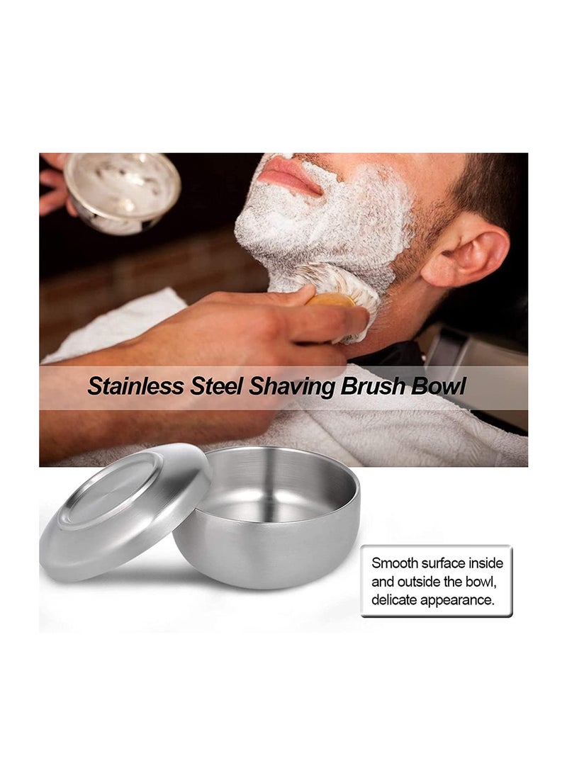 Shaving Brush Bowl Mens Anti Skid Metal Durable Stainless Steel Shave Cream Soap Bowl Shaving Mug Male Face Cleaning Soap Bowl Easy to Clean