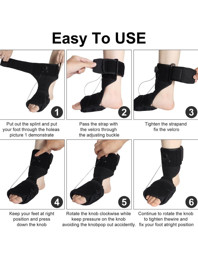 Dorsal Night Splint, Plantar Fasciitis Pain Relief, Foot Drop Brace for Sleeping, and Achilles Tendon Stretcher Boot for Nighttime Ankle Dorsiflexion