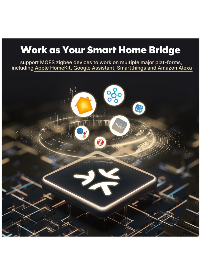 Matter ZigBee Gateway, Smart Home Hub Wired Bridge, Smart Hub Gateway, Multi-protocol Communication Gateway, remote control, Support SmartThings, Homekit and Tuya, Require 2.4GHz WiFi