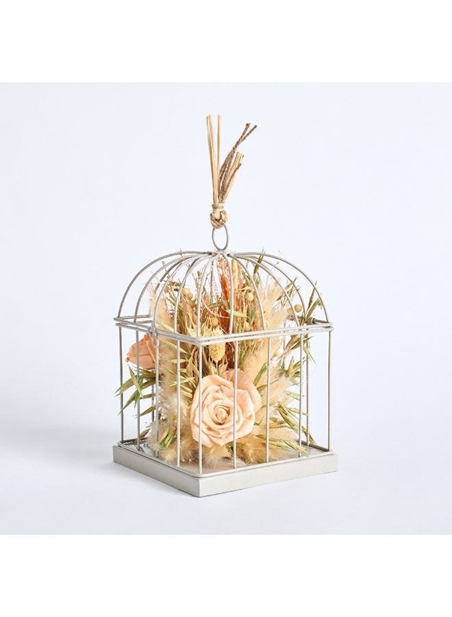 Miley Dried Flower Arrangement in Metal Cage 13 x 20 x 13 cm