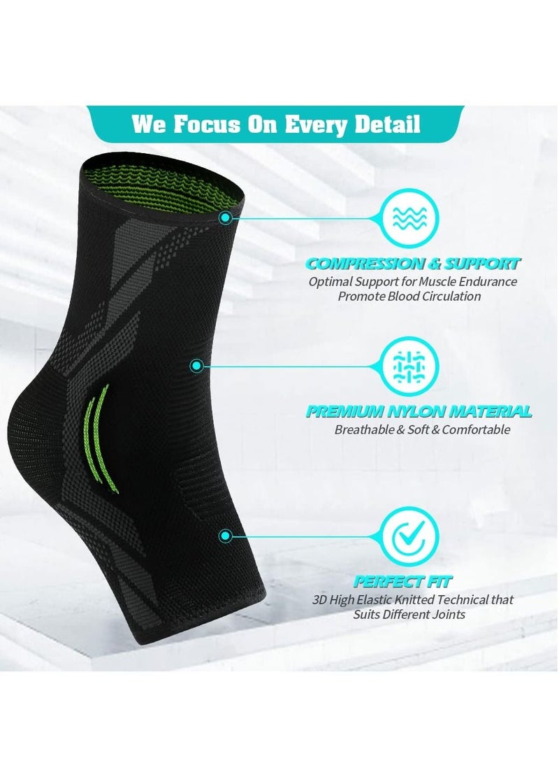 Ankle Brace Compression, 1 Pair Ankle Sleeve for Sprained Ankle, Injury Recovery, Joint Pain, Achilles Tendonitis Support, Plantar Fasciitis Sock Reduce Swelling (S)