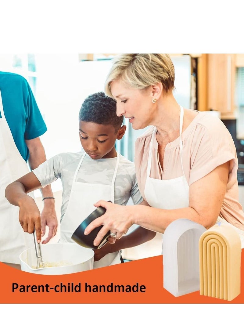 Candle Silicone Mold Mold Geometric for Soap Tray Handmade Candle Lotion Bar Bath Bomb Cake Home Decoration(4 Ring Long Single-Sided)