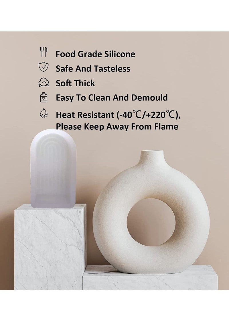 Candle Silicone Mold Mold Geometric for Soap Tray Handmade Candle Lotion Bar Bath Bomb Cake Home Decoration(4 Ring Long Single-Sided)