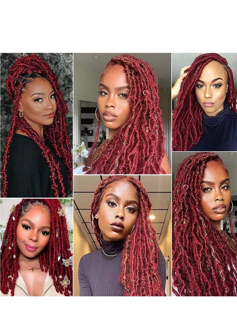 24 Inch Springy Afro Twist Hair Natural Synthetic Hair Pre Separated Marley Twist Braiding Hair Synthetic Wrapping Hair For Soft Suitable for Women 2 Pieces Red