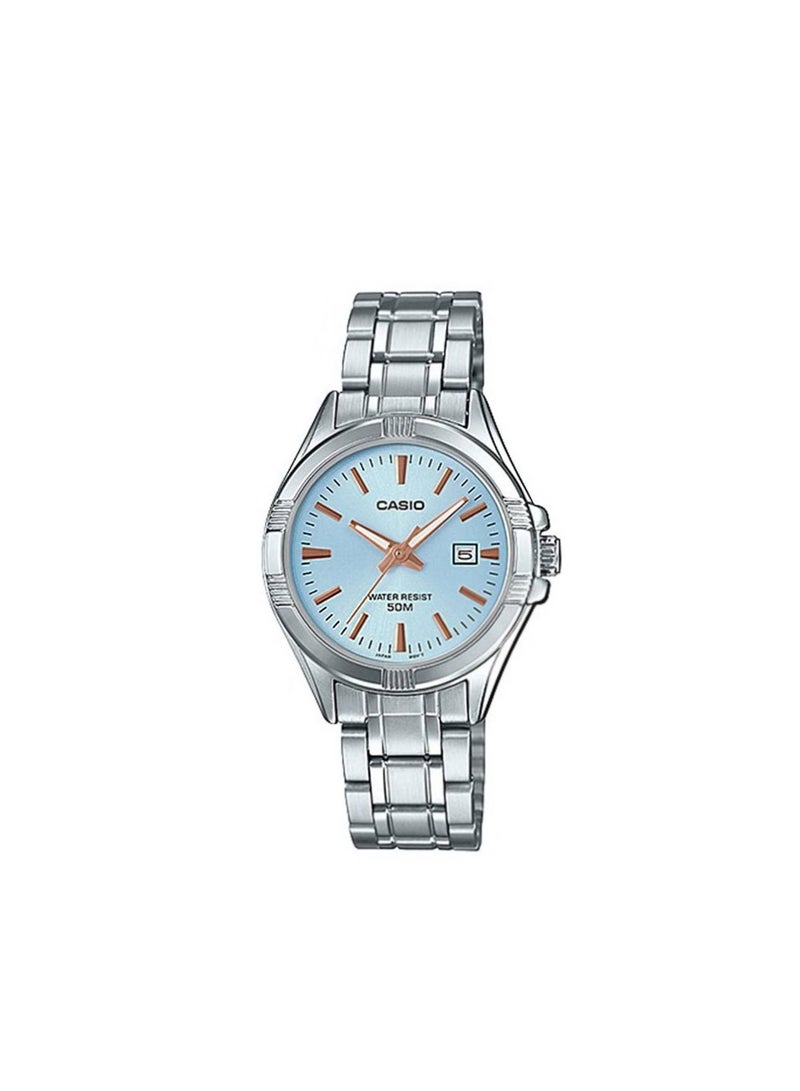 Casio His & Her Blue Dial Stainless Steel Band Couple Watch MTP/LTP-1308D-2AVDF