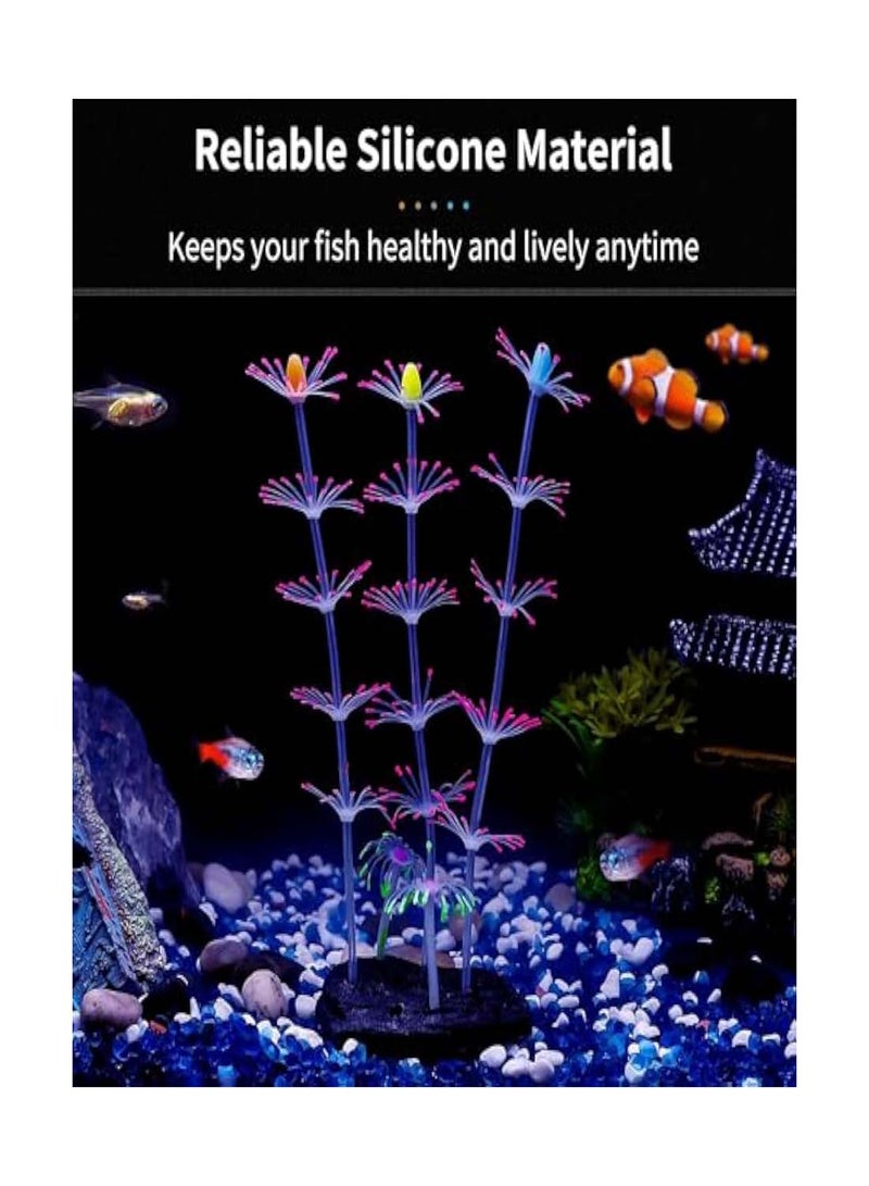 Glowing Aquarium Coral Decoration 1 Piece Artificial Silicone Plant for Fish Tank Vibrant Underwater Landscape Ornament Ideal for Aquatic Environments