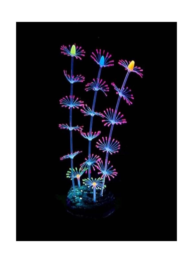 Glowing Aquarium Coral Decoration 1 Piece Artificial Silicone Plant for Fish Tank Vibrant Underwater Landscape Ornament Ideal for Aquatic Environments