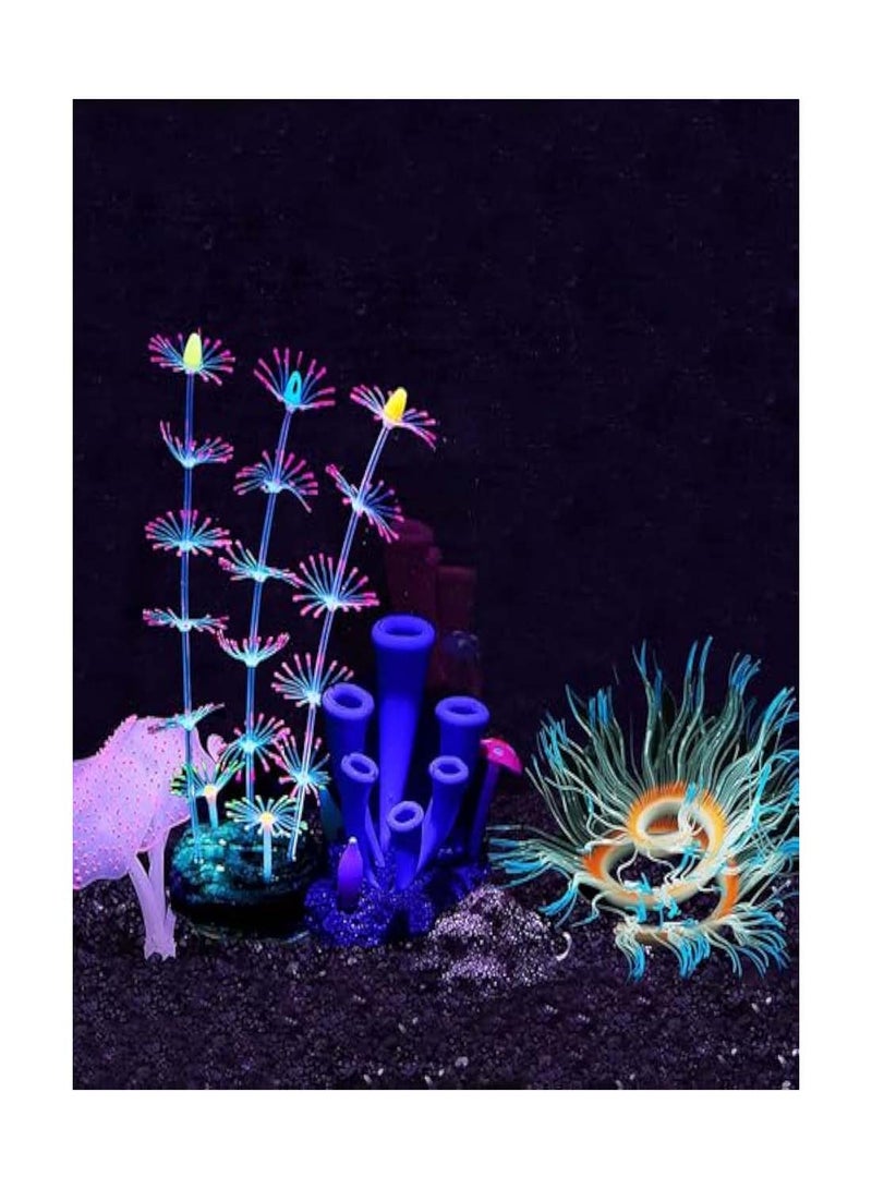 Glowing Aquarium Coral Decoration 1 Piece Artificial Silicone Plant for Fish Tank Vibrant Underwater Landscape Ornament Ideal for Aquatic Environments