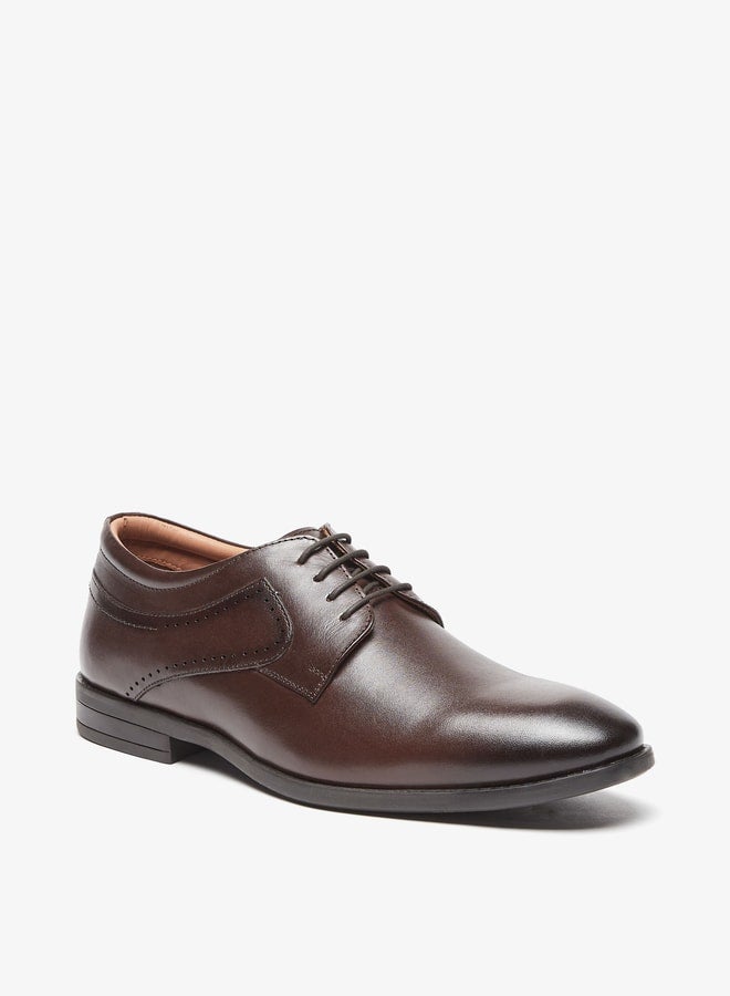 Duchini Men's Solid Derby Shoes with Lace-Up Closure