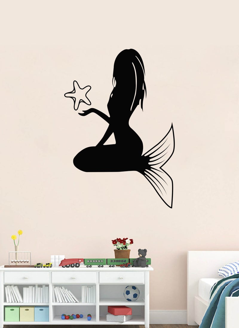 Mermaid with Starfish in Hand Wall Decal - Wall Arts Home Décor - Wall Sticker, 60x90 cm by Spoil Your Wall