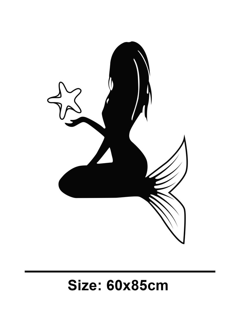 Mermaid with Starfish in Hand Wall Decal - Wall Arts Home Décor - Wall Sticker, 60x90 cm by Spoil Your Wall