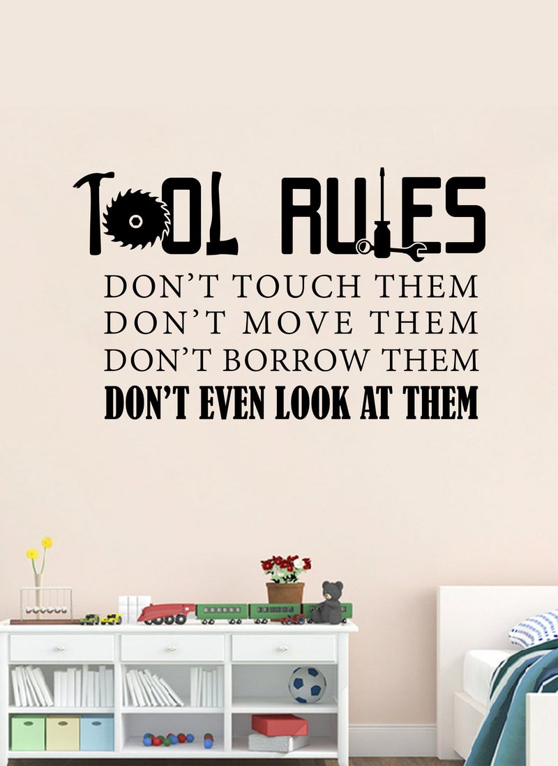 Tool Rules Home Garage Quote Wall Decal - Wall Arts Home Décor - Wall Sticker, 90x50 cm by Spoil Your Wall