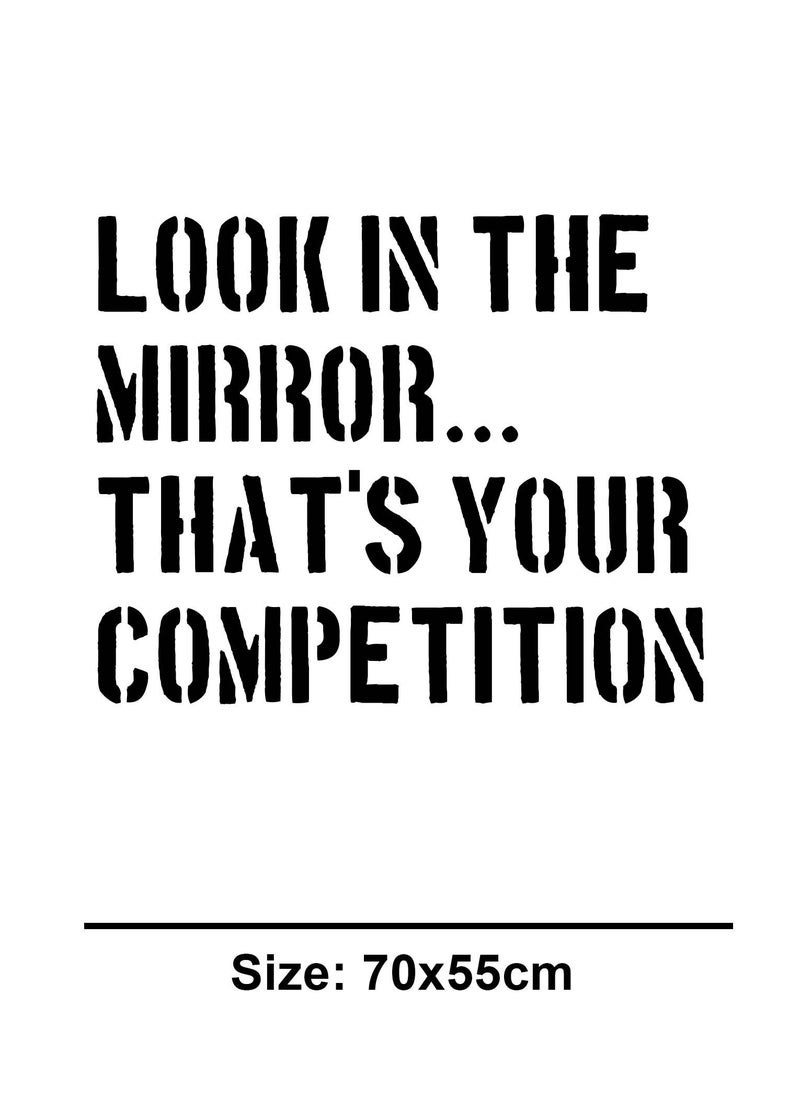 Look in the Mirror Gym Quote Wall Decal - Wall Arts Home Décor - Wall Sticker, 70x60 cm by Spoil Your Wall
