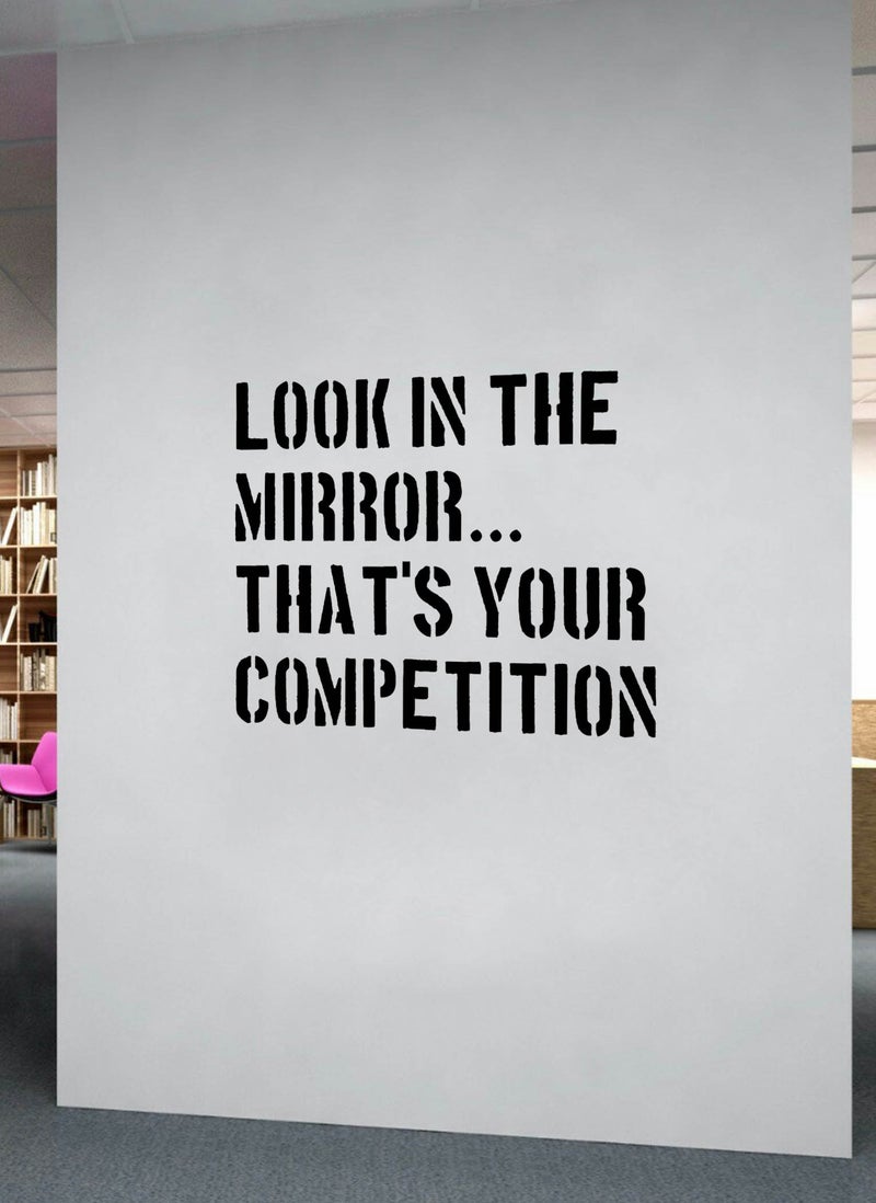 Look in the Mirror Gym Quote Wall Decal - Wall Arts Home Décor - Wall Sticker, 70x60 cm by Spoil Your Wall