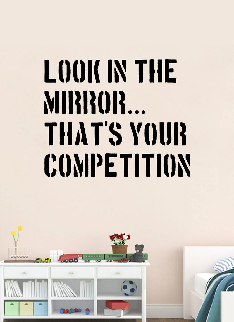 Look in the Mirror Gym Quote Wall Decal - Wall Arts Home Décor - Wall Sticker, 70x60 cm by Spoil Your Wall