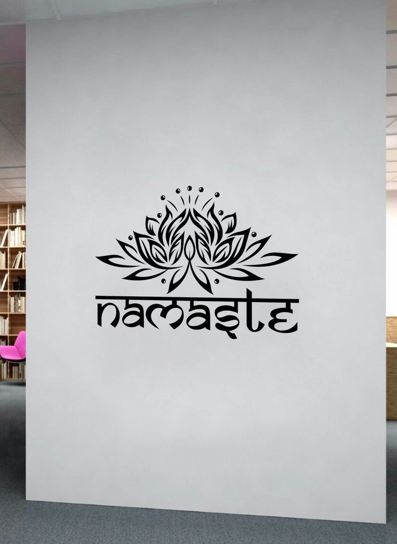 Namaste Lotus Wall Decal - Wall Arts Home Décor - Wall Sticker, 80x54 cm by Spoil Your Wall