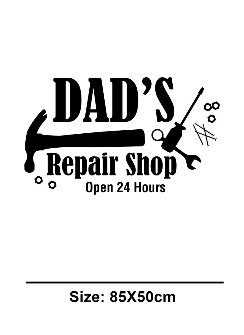 Dad's Repair Shop Quote Wall Decal - Wall Arts Home Décor - Wall Sticker, 80x60 cm by Spoil Your Wall
