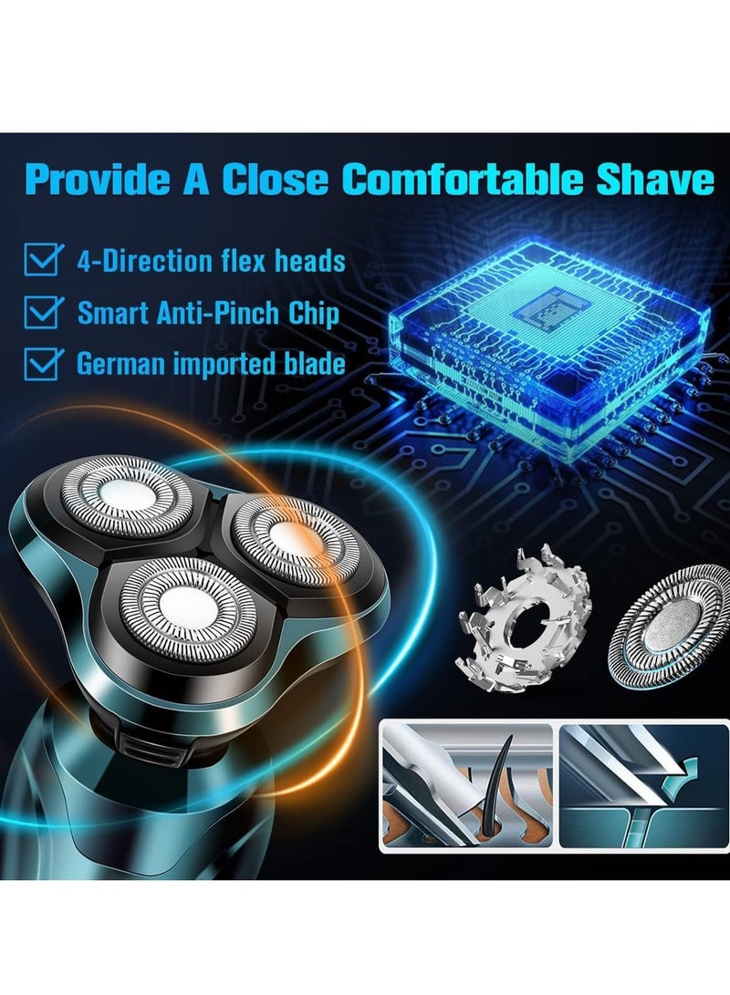 Electric Razor for Men Shavers for Men Electric Razor 4 in 1 Dry Wet Waterproof Rotary Men's Face Shaver Razors Cordless Face Shaver USB Rechargeable for Shaving Ideas Gift for Dad Husband