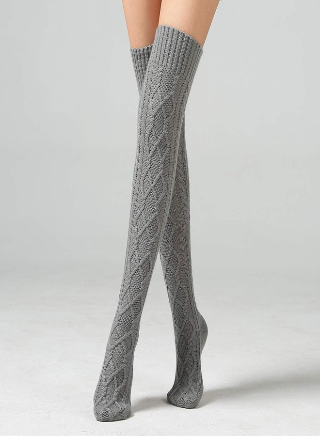 【Premium Material】Our thighhigh socks are made of highquality soft acrylic fibers it is thick soft warm breathable and comfortable These cable knit socks can wear as sleeping socks crochet knit boot socks or winter warm floor socks It