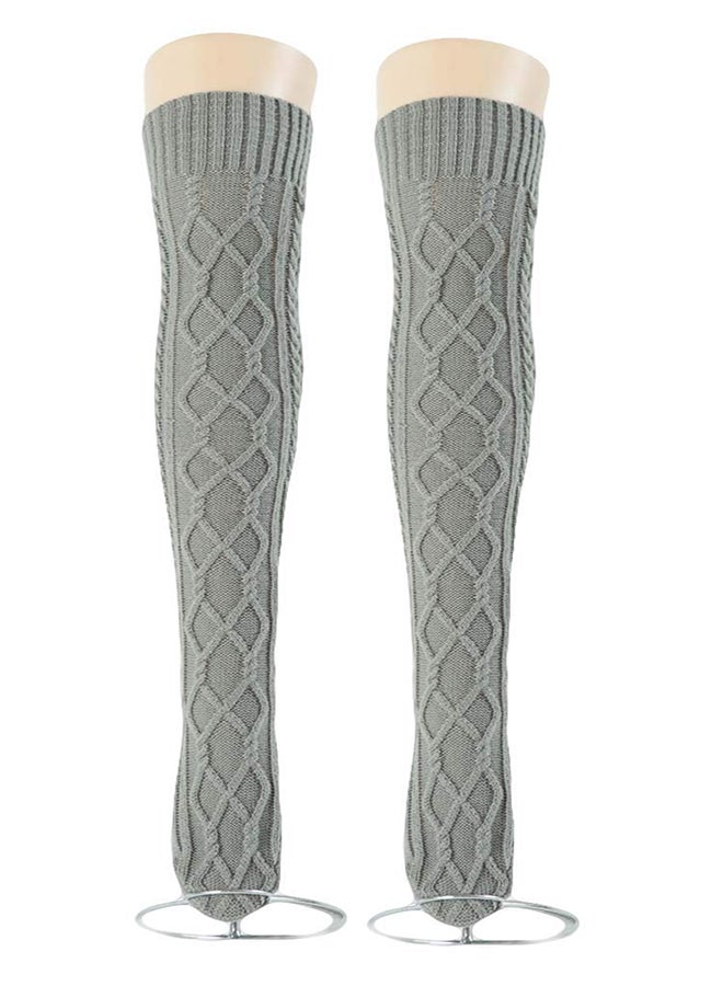 【Premium Material】Our thighhigh socks are made of highquality soft acrylic fibers it is thick soft warm breathable and comfortable These cable knit socks can wear as sleeping socks crochet knit boot socks or winter warm floor socks It