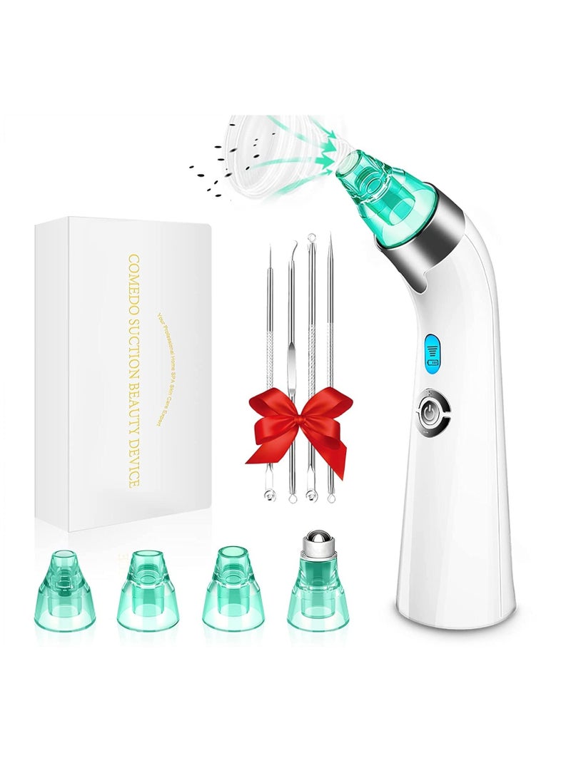 Blackhead Remover Vacuum Electric Pore Blackhead Extractor Facial Pore Cleaner-5 Suction Power Pore Cleaner USB Rechargeable Pimple Sucker Vacuum Blackhead Remover Tools and 5 Probes