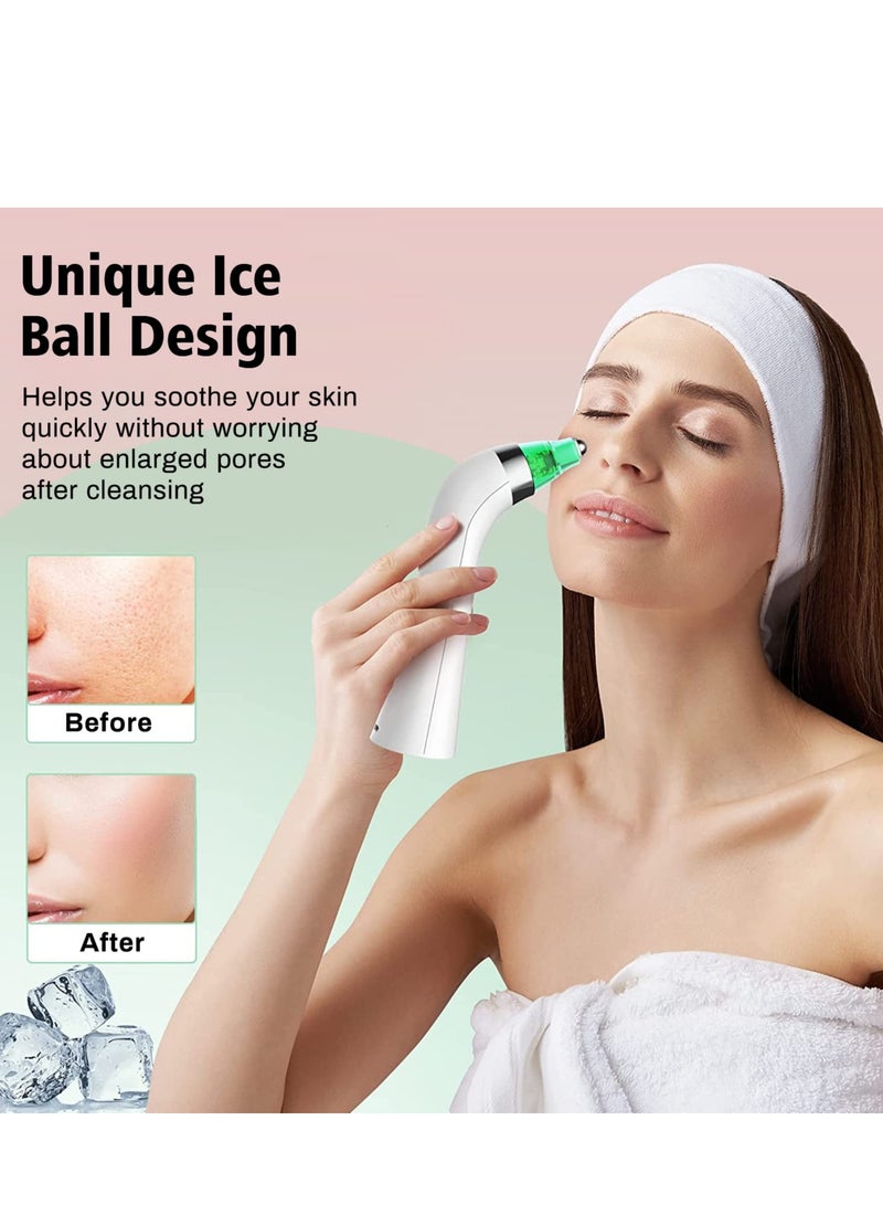 Blackhead Remover Vacuum Electric Pore Blackhead Extractor Facial Pore Cleaner-5 Suction Power Pore Cleaner USB Rechargeable Pimple Sucker Vacuum Blackhead Remover Tools and 5 Probes