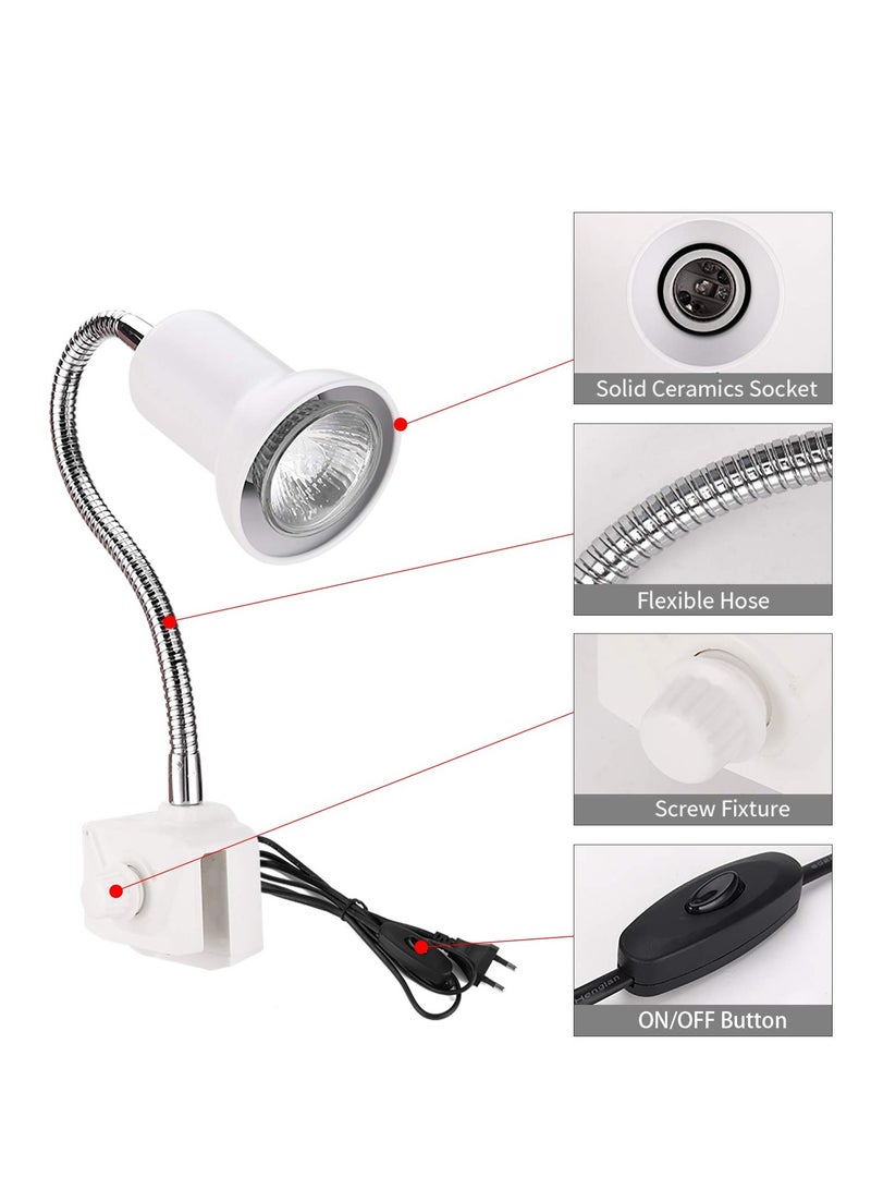 25W Reptile Heat Lamp Basking Spot for Aquarium with Holder UVA UVB Clamp 360° Rotatable Clip and Switch Turtle Lizard Other Reptiles with 1 Bulbs