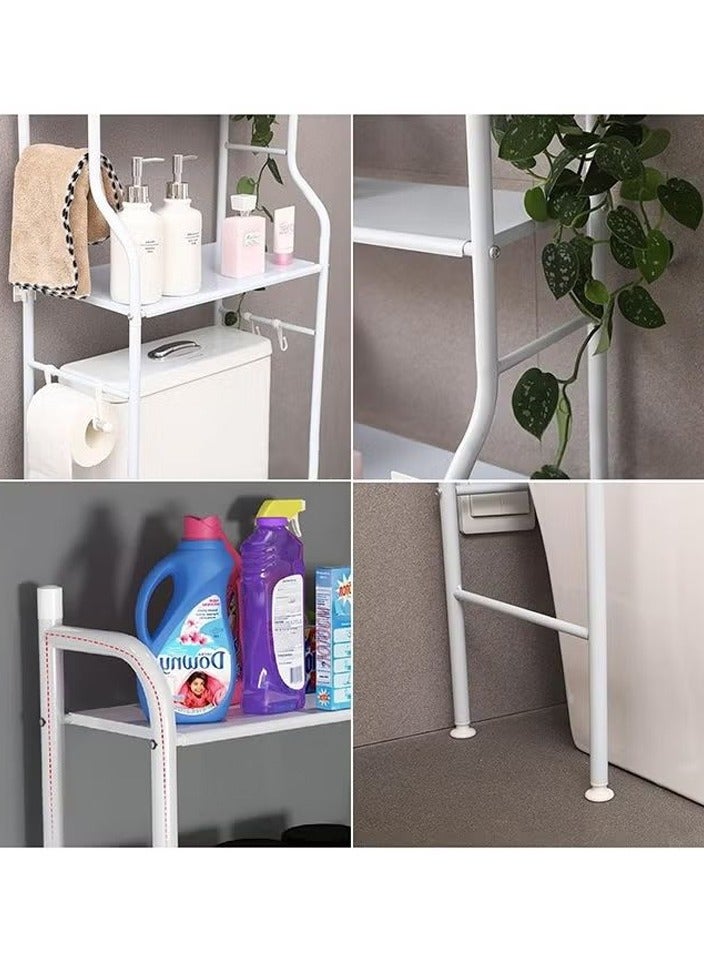 Shelf Towel Storage Rack Organizer Saves Three Layers Of White In Toilet Bathroom Space