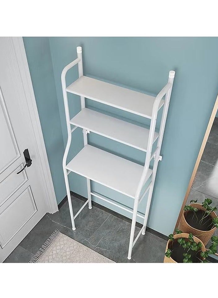 Shelf Towel Storage Rack Organizer Saves Three Layers Of White In Toilet Bathroom Space