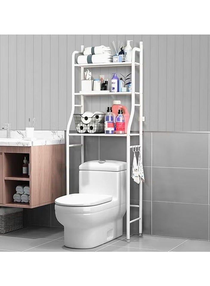 Shelf Towel Storage Rack Organizer Saves Three Layers Of White In Toilet Bathroom Space