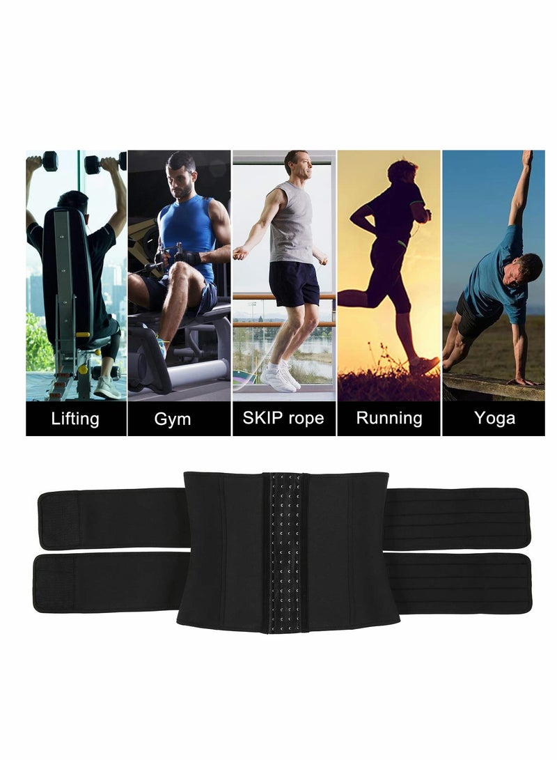 Mens Workout Waist Trainer Neoprene Corset Sauna Sweat Trimmer Cincher Slimming Belly with Belts, 2XL