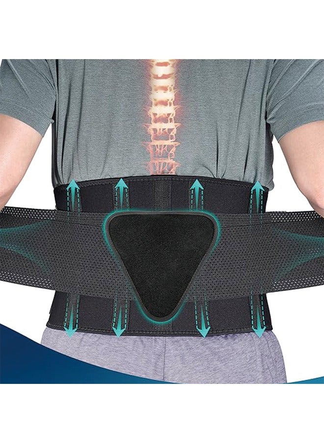 Back Support Belt - Immediate Relief from Back Pain, Sciatica, Herniated Disc - Breathable Brace With Lumbar Pad - Lower Backbrace For Home & Lifting At Work - For Men & Women