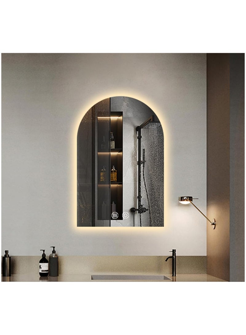 Arched LED Bathroom Mirror, Arch Frameless Backlit Mirror for Wall Arched Lighted Vanity Mirror For Bathroom