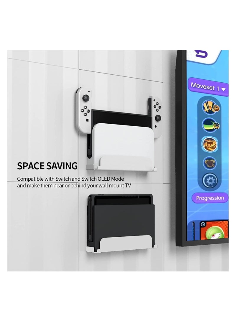 Wall Mount Holder for Switch for Switch OLED Metal Material Wall Mount Holder for Hanging Near Or Behind TV Save Space Quick Heat Dissipation Easy to Install Wall Storage Bracket for Switch