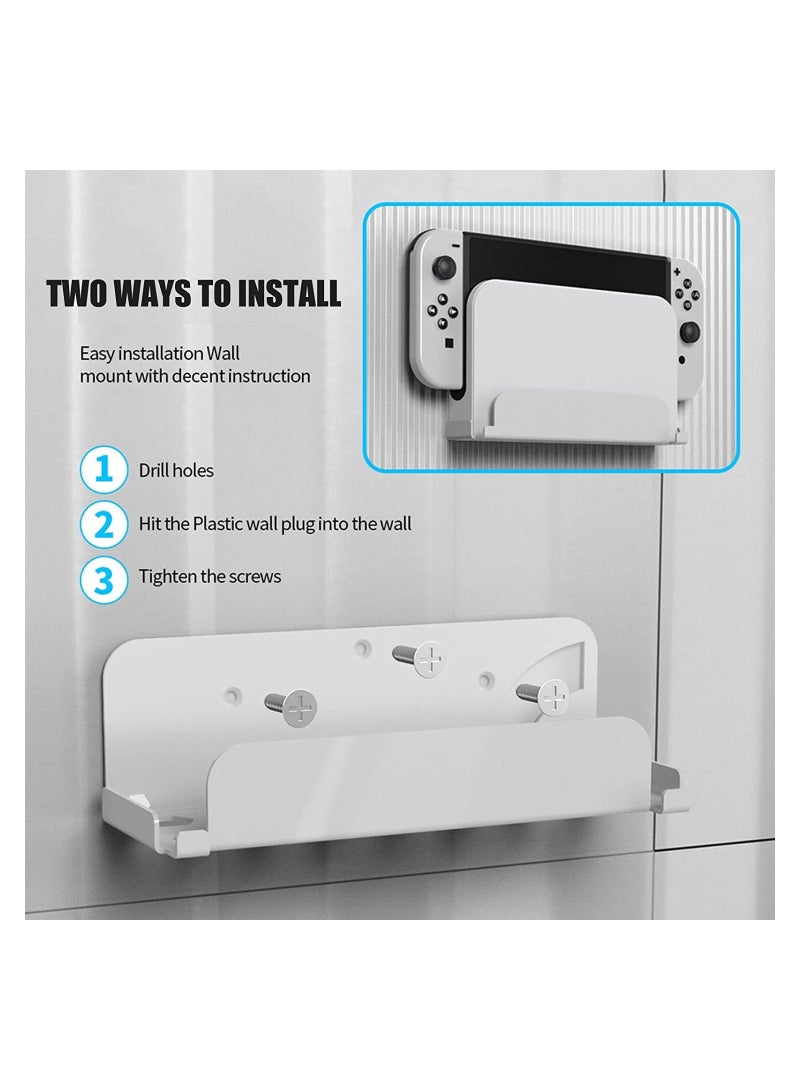 Wall Mount Holder for Switch for Switch OLED Metal Material Wall Mount Holder for Hanging Near Or Behind TV Save Space Quick Heat Dissipation Easy to Install Wall Storage Bracket for Switch