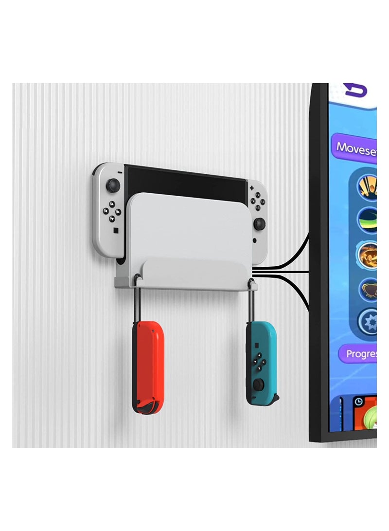 Wall Mount Holder for Switch for Switch OLED Metal Material Wall Mount Holder for Hanging Near Or Behind TV Save Space Quick Heat Dissipation Easy to Install Wall Storage Bracket for Switch
