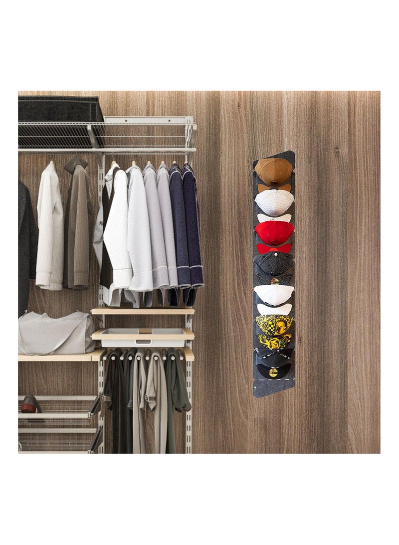 2 Pack Cap Rack The Original Fitted Cap Display No Assembly Required Snapback Baseball Hat Organizer and Storage Solution Lightweight Hat Rack for Flat Billed Caps Dark Grey