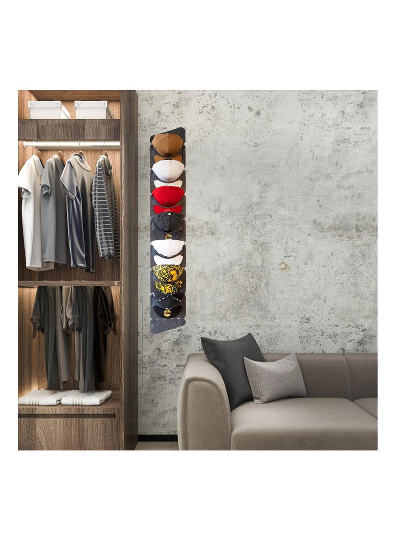 2 Pack Cap Rack The Original Fitted Cap Display No Assembly Required Snapback Baseball Hat Organizer and Storage Solution Lightweight Hat Rack for Flat Billed Caps Dark Grey