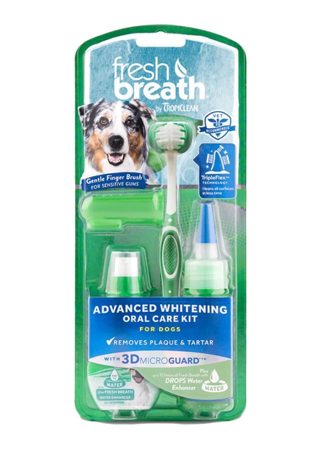 4-Piece Advanced Whitening Oral Care Kit Set Green/White 59ml