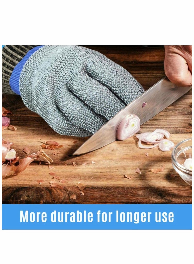 Stainless Steel Wire Metal Mesh CutResistant Gloves for Butchering Slicing Chopping and Peeling Safety Work Gloves for Enhanced Protection