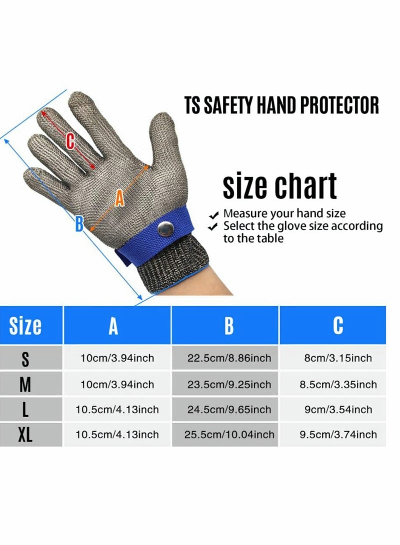 Stainless Steel Wire Metal Mesh CutResistant Gloves for Butchering Slicing Chopping and Peeling Safety Work Gloves for Enhanced Protection