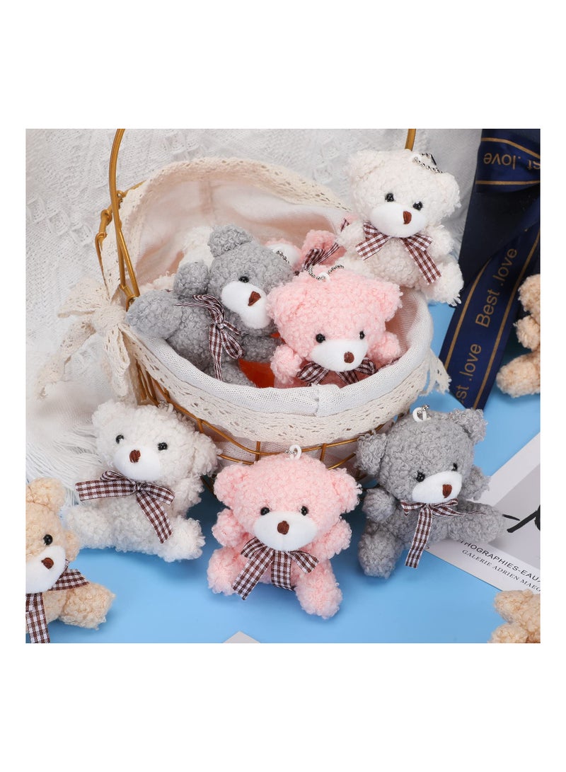 Adroable 12pcs 4 Inch Plush Mini Animal Toys for Birthday Parties Gifts DIY Keychains Favors